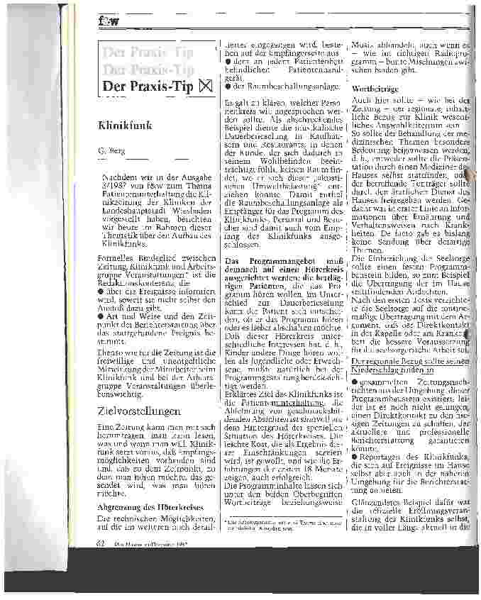 Vorschauseite 1: Klinikfunk