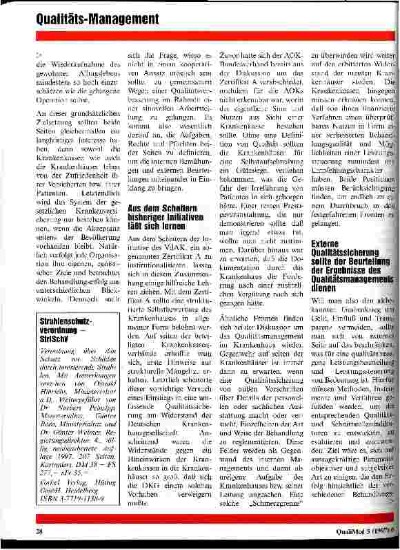 Vorschauseite 2: Wettbewerb zwischen den Kostenträgern: Unterschiedliche Vorstellungen zum Qualitätsmanagement?