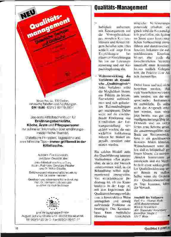 Vorschauseite 6: Wettbewerb zwischen den Kostenträgern: Unterschiedliche Vorstellungen zum Qualitätsmanagement?
