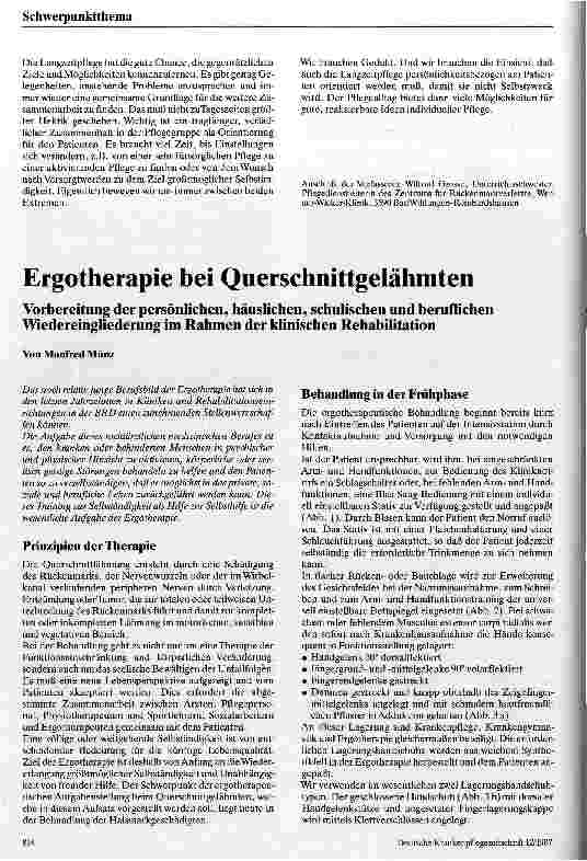 Vorschauseite 3: Gedanken zur Langzeitpflege Querschnittgelähmter