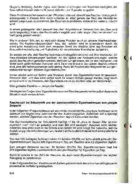 Vorschauseite 2: Das Rauchen an unserer Schule