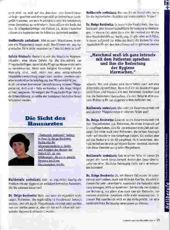 Vorschauseite 2: Hygiene - im häuslichen Alltag (k)ein Thema? Die Sicht der Pflege und die Sicht des Hausarztes