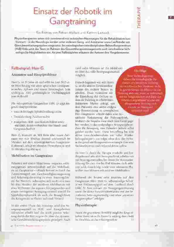 Vorschauseite 1: Einsatz der Robotik im Gangtraining