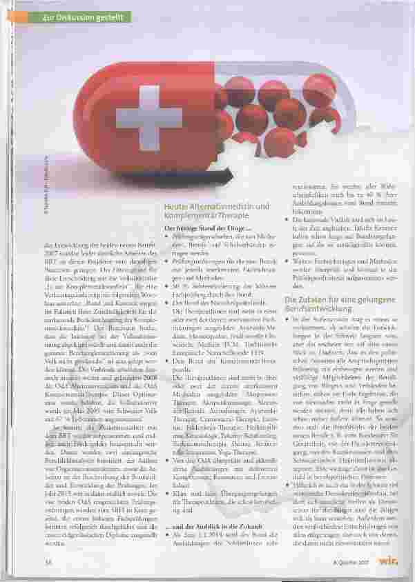Vorschauseite 3: Heilpraktikerinnen und Heilpraktiker in der Schweiz