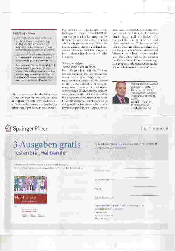 Vorschauseite 3: Angriffsszenarien und Möglichkeiten der Vorbeugung Krankenhaus gehackt wie sicher ist unsere IT?
