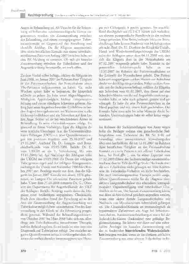 Vorschauseite 2: Zum Anspruch auf Feststellung einer Berufskrankheit nach der Nr. 3101 der BKV