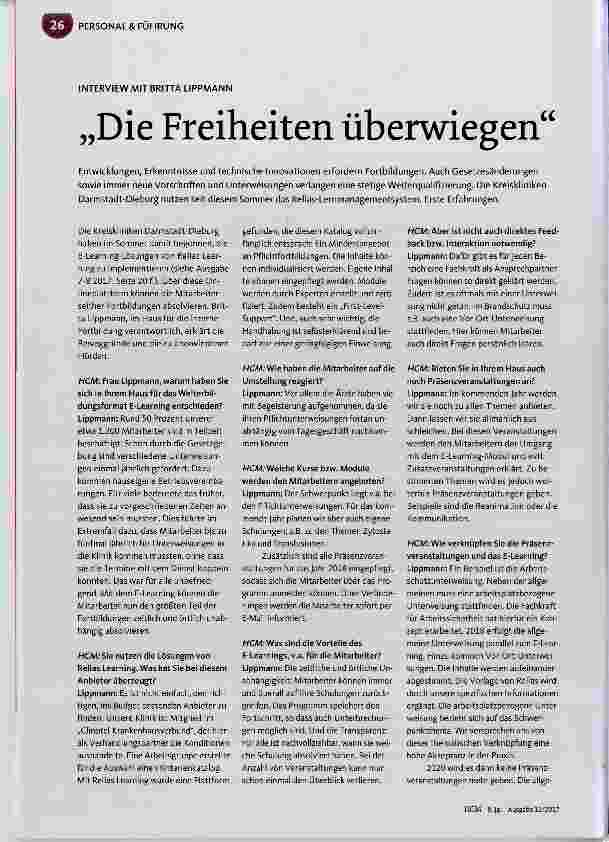 Vorschauseite 1: Die Freiheiten überwiegen
