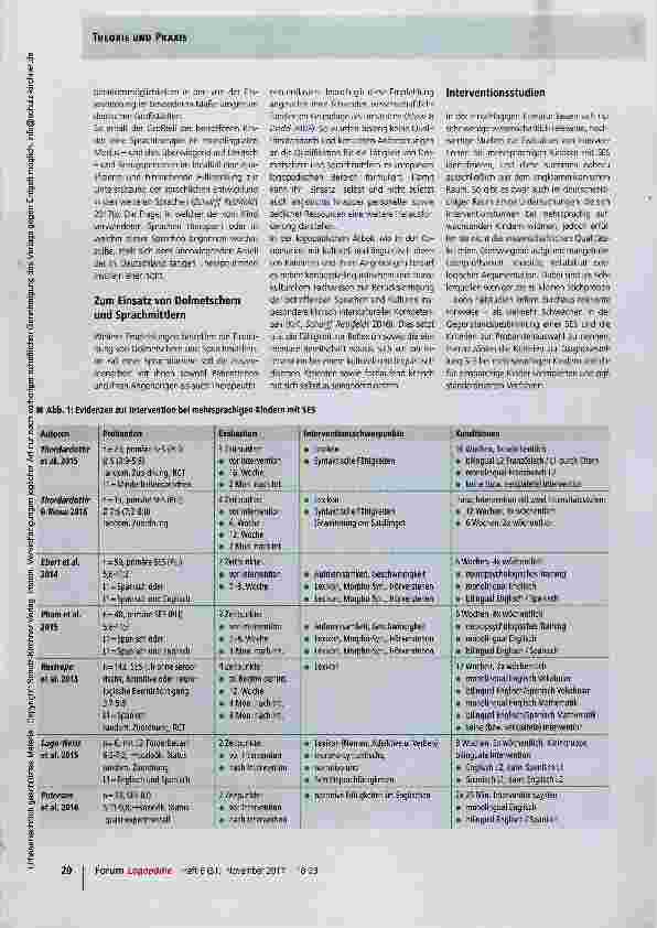 Vorschauseite 3: Evidenzen zu Empfehlungen und Ansätzen in der Sprachtherapie mit mehrsprachigen Kindern