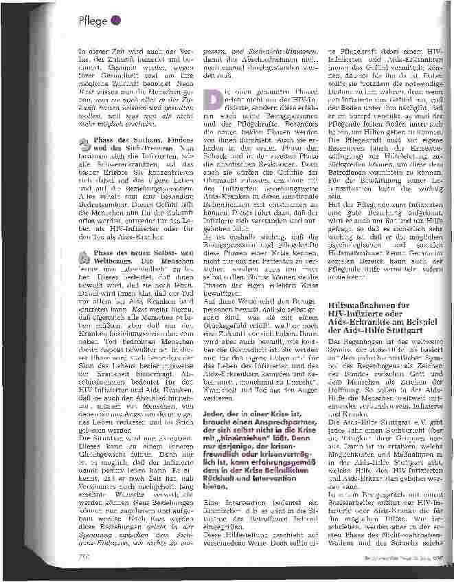 Vorschauseite 2: Psychosoziale Hilfe nach einem HIV-positiven Testergebnis Krisenbetreuung der Aids-Hilfe Stuttgart für HIV-Positive und Aids-Kranke