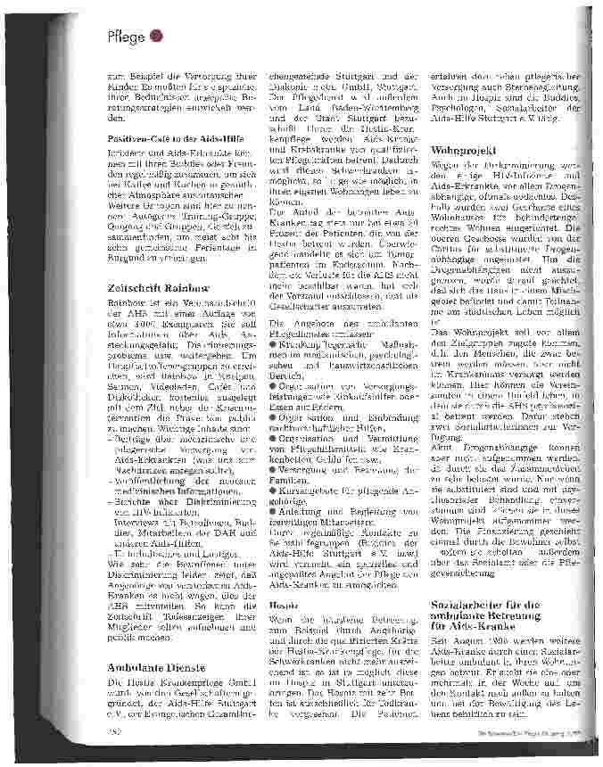 Vorschauseite 4: Psychosoziale Hilfe nach einem HIV-positiven Testergebnis Krisenbetreuung der Aids-Hilfe Stuttgart für HIV-Positive und Aids-Kranke