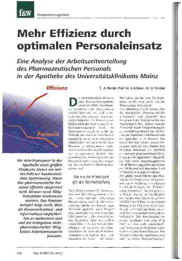 Vorschauseite 1: Mehr Effizienz durch optimalen Personaleinsatz