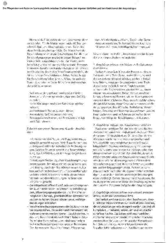 Vorschauseite 4: Die Pflegenden und Ärzte im Spannungsfeld zwischen Sterbendem, den eigenen Gefühlen und den Reaktionen der Angehörigen