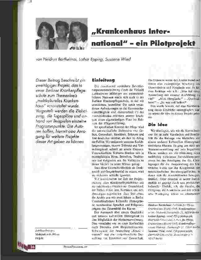 Vorschauseite 1: Krankenhaus International - ein Pilotprojekt