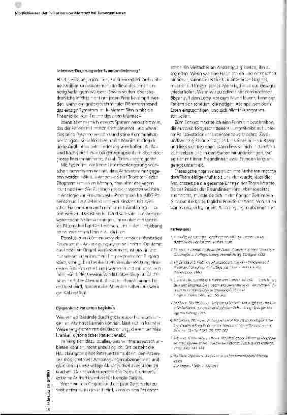 Vorschauseite 5: Möglichkeiten der Palliation von Atemnot bei Tumorpatienten