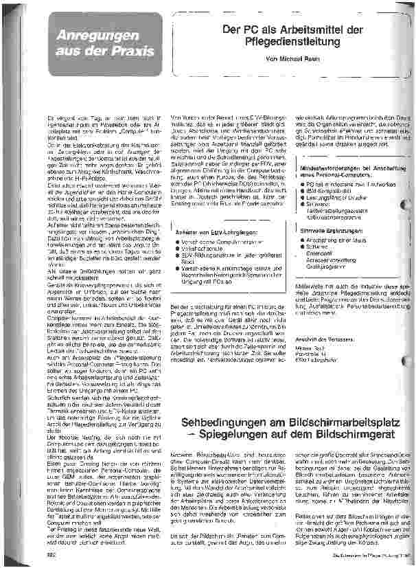 Vorschauseite 1: Der PC als Arbeitsmittel der Pflegedienstleitung