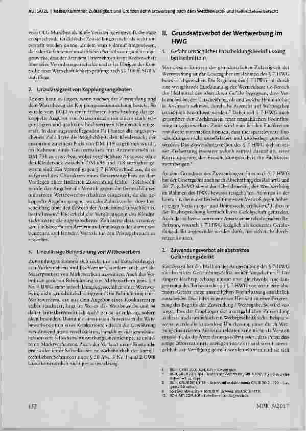Vorschauseite 2: Zulässigkeit und Grenzen der Wertwerbung nach dem Wettbewerbsund Heilmittelwerberecht Eine Analyse der aktuellen Rechtsprechung zur Reichweite des Zuwendungsverbots nach § 7 HWG