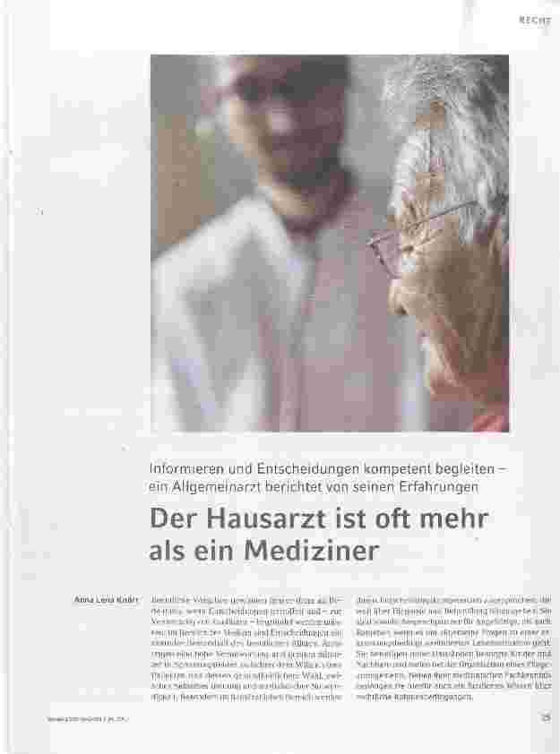 Vorschauseite 1: Der Hausarzt ist oft mehr als ein Mediziner
