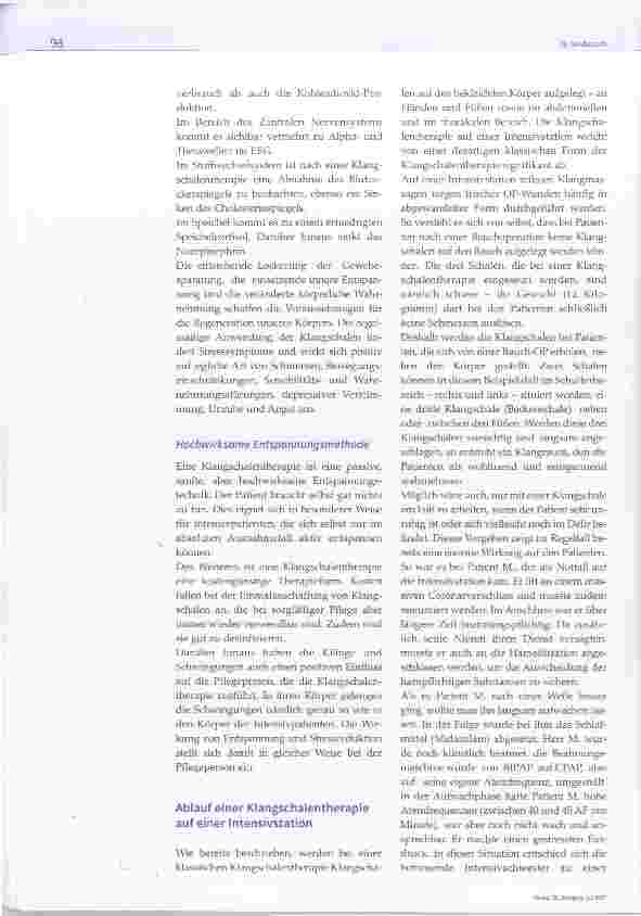 Vorschauseite 4: Macht der Einsatz von Klangschalen auf einer Intensivstation Sinn? Klangschalen als Ergänzung von Hochtechnologie und medikamentöser Therapie