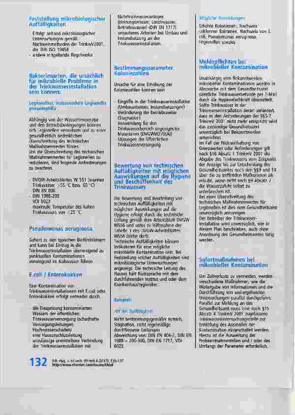 Vorschauseite 3: Entwicklung eines Wasserhygiene-Plans für die Klinik anhand des DVGW-Arbeitsblattes 556
