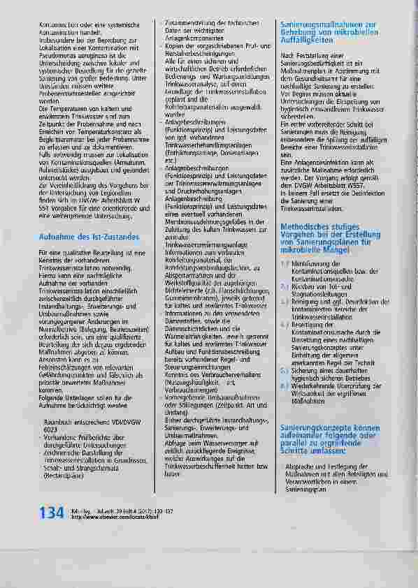 Vorschauseite 5: Entwicklung eines Wasserhygiene-Plans für die Klinik anhand des DVGW-Arbeitsblattes 556