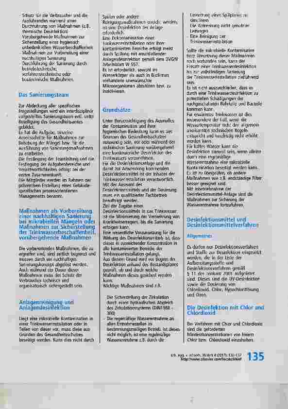 Vorschauseite 6: Entwicklung eines Wasserhygiene-Plans für die Klinik anhand des DVGW-Arbeitsblattes 556