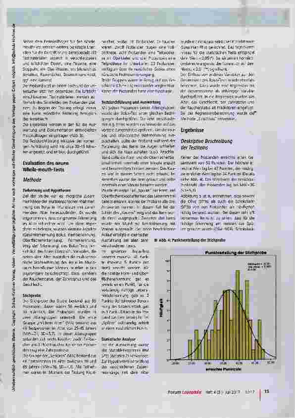 Vorschauseite 4: Neuer Whole-mouth-Test zur Diagnostik der Nahrungsperzeption