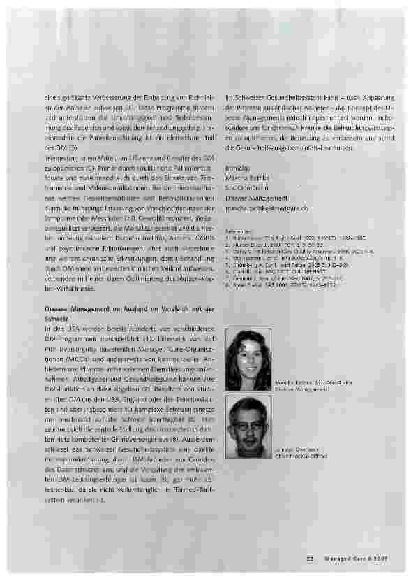 Vorschauseite 2: Disease Management in der Schweiz