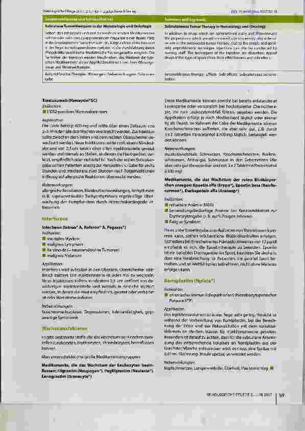 Vorschauseite 3: Subcutane Tumortherapien in der Hämatologie und Onkologie