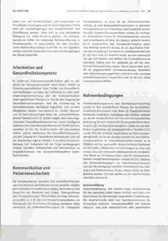 Vorschauseite 2: KomPaS: Studie zur Kommunikation und PatientensicherheitKomPaS: survey on communication and patientsafety