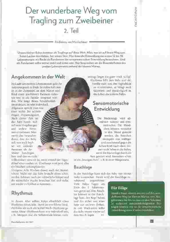 Vorschauseite 1: Der wunderbare Weg vom Tragling zum Zweibeiner 2. Teil