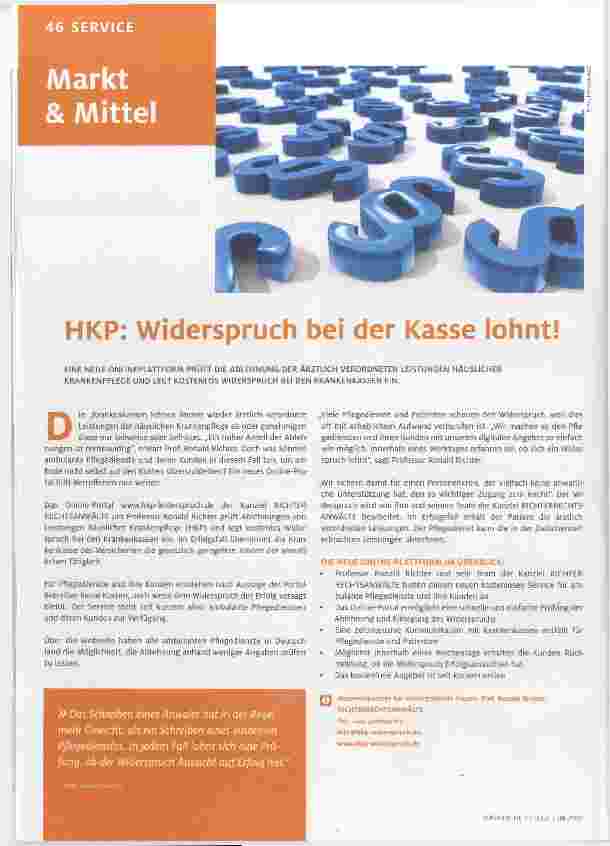 Vorschauseite 1: HKP: Widerspruch bei der Kasse lohnt!