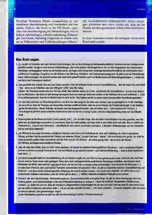 Vorschauseite 2: Moralischer Stress: Die Klinik als kommerzielles Dienstleistungssystem