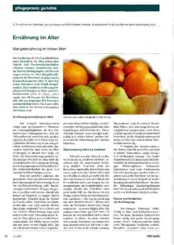 Vorschauseite 1: Ernährung im Alter