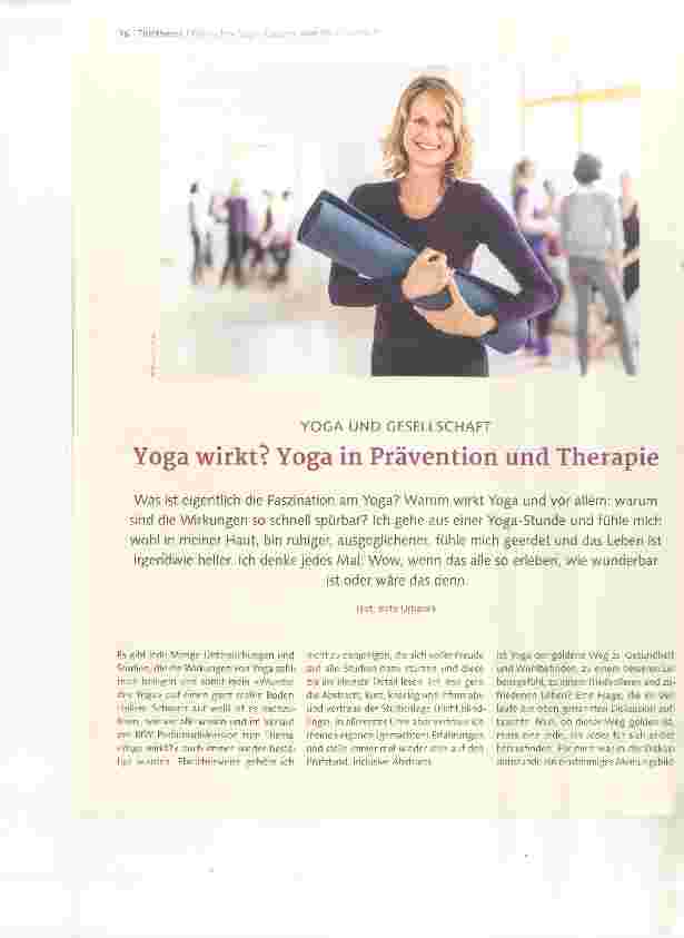 Vorschauseite 1: YOGA UND GESELLSCHAFT Yoga wirkt? Yoga in Prävention und Therapie
