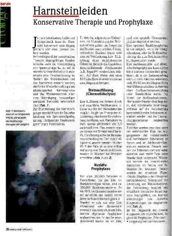 Vorschauseite 1: Harnsteinleiden Konservative Therapie und Prophylaxe