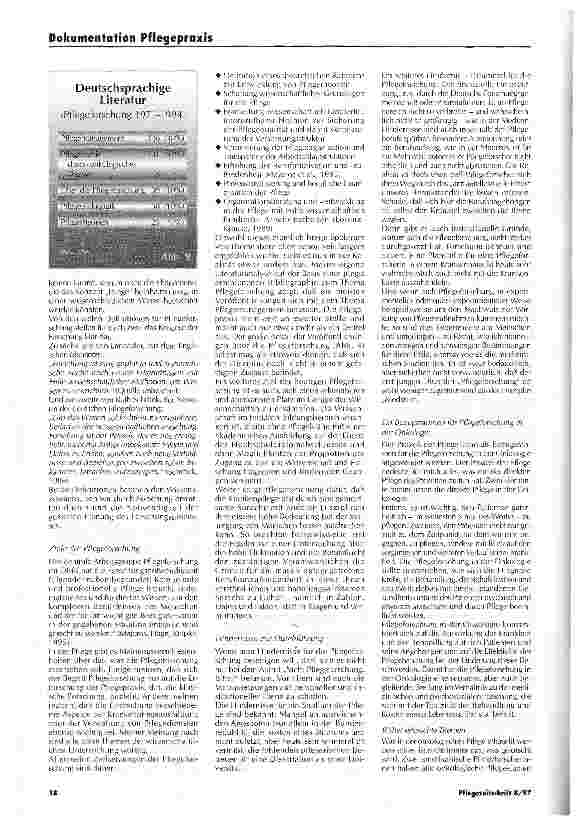 Vorschauseite 2: II. Entwicklung und Bewegung in der Krebskrankenpflege Bedeutung der Pflegeforschung in der Praxis