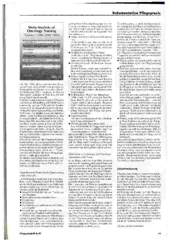Vorschauseite 3: II. Entwicklung und Bewegung in der Krebskrankenpflege Bedeutung der Pflegeforschung in der Praxis