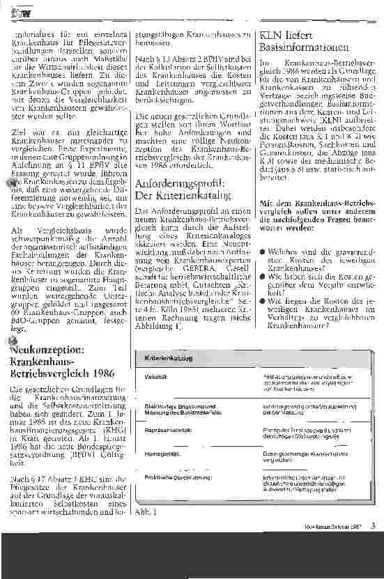 Vorschauseite 2: Krankenkassen vergleichen Krankenhäuser, der neue EDV-Krankenhaus Betriebsvergleich der Krankenkassen