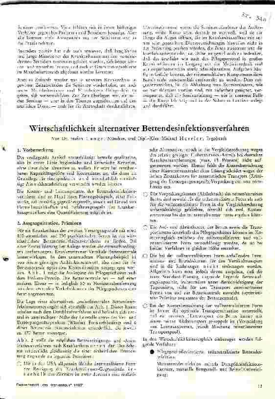 Vorschauseite 1: Wirtschaftlichkleit alternativer Bettendesinfektionsverfahren