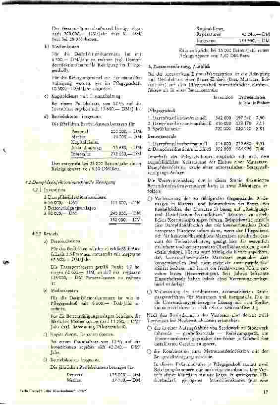 Vorschauseite 5: Wirtschaftlichkleit alternativer Bettendesinfektionsverfahren