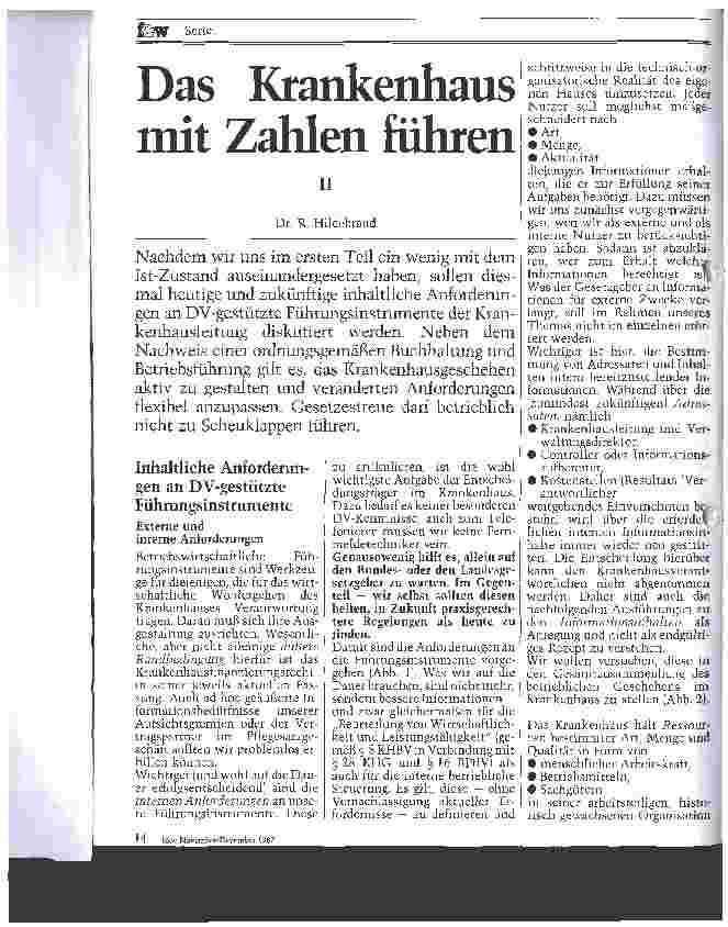 Vorschauseite 1: Das Krankenhaus mit Zahlen führen Teil II