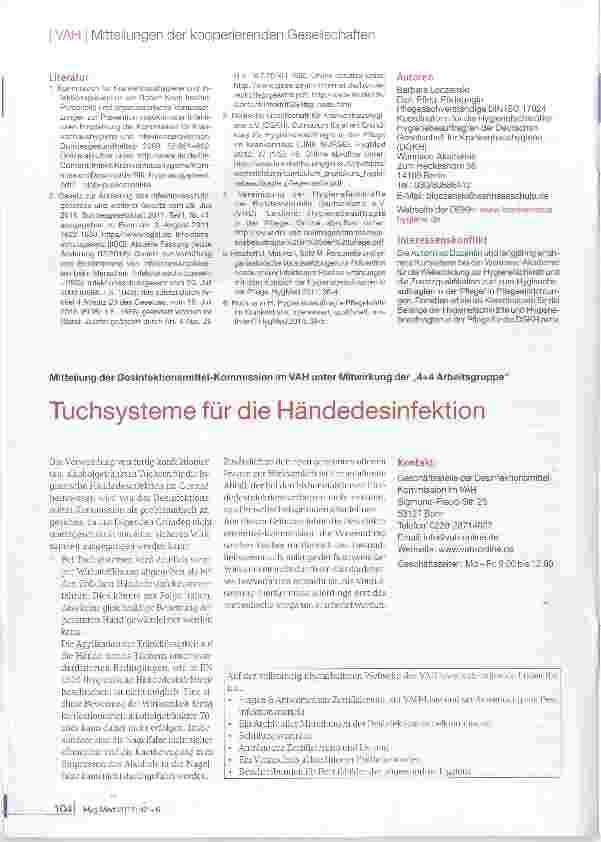 Vorschauseite 3: Hygienebeauftragte in der Pflege/LINK-Nurse Hygiene