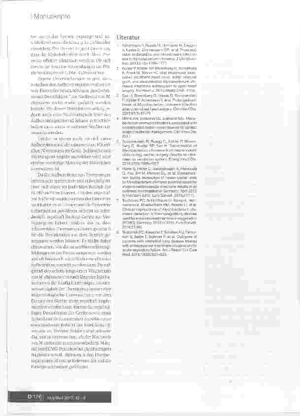Vorschauseite 4: Desinfizierende Aufbereitung von ECMO-Thermoregulationsgeräten bei Nachweis von Mycobacterium chimaera