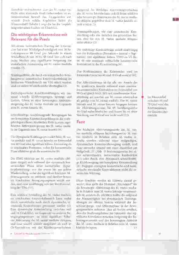 Vorschauseite 2: Training des M. vastus medialis: Spielt der Kniewinkel eine Rolle?
