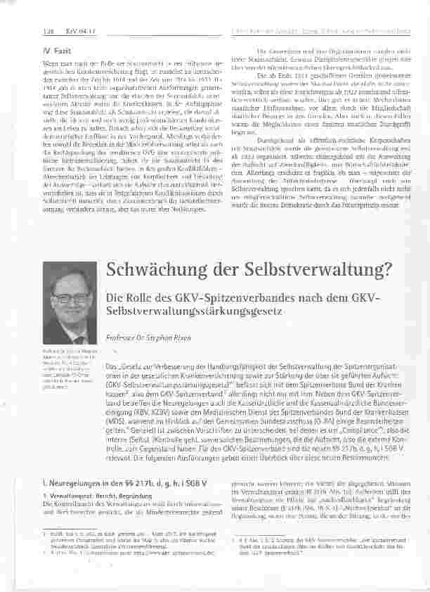 Vorschauseite 6: Die Rolle der Aufsicht in der GKV eine rechtshistorische Bilanz
