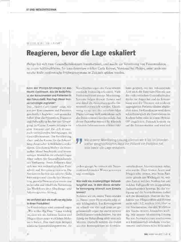Vorschauseite 1: Reagieren, bevor die Lage eskaliert