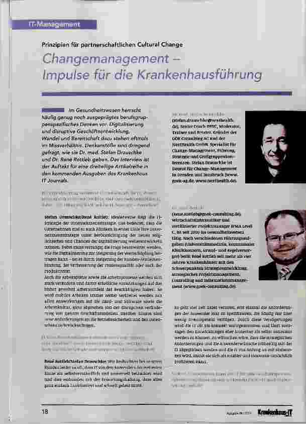 Vorschauseite 1: Changemanagement - Impulse für die Krankenhausführung