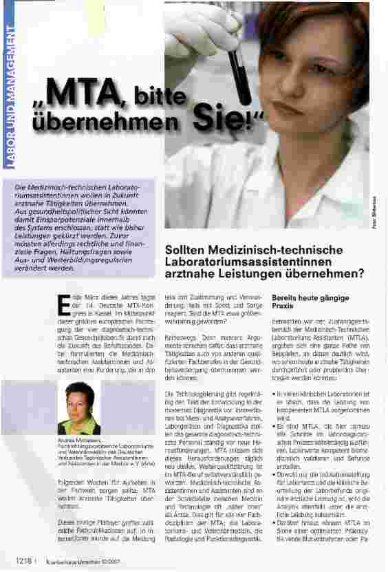 Vorschauseite 1: MTA, bitte übernehmen Sie!