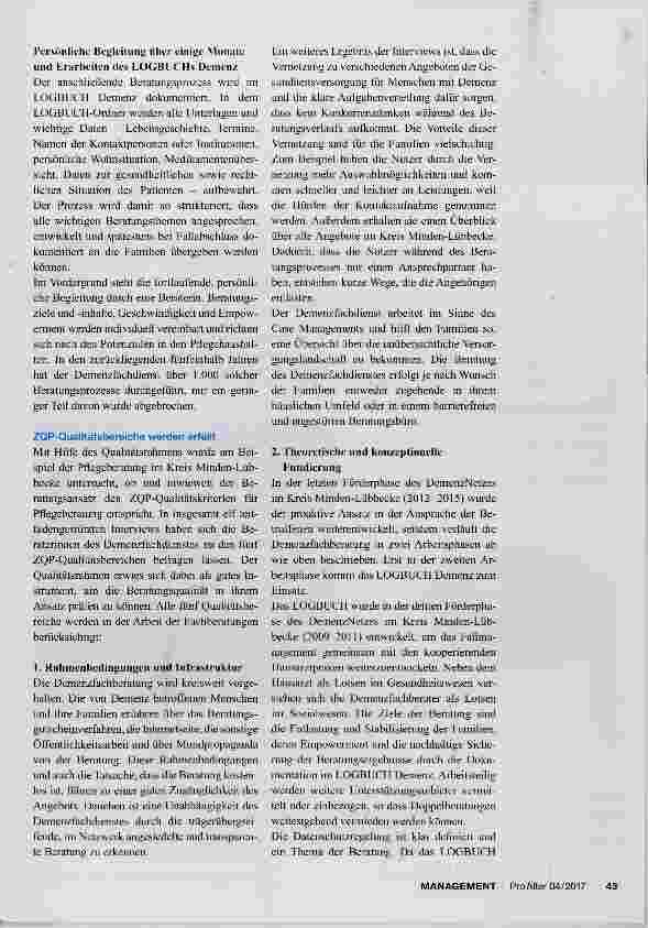 Vorschauseite 2: Qualitätsrahmen für die Beratung in der Pflege