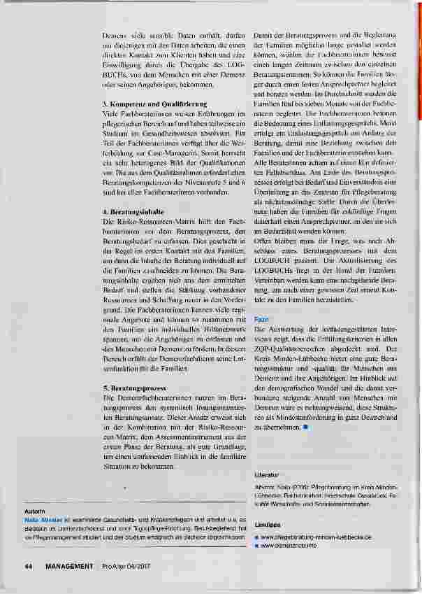 Vorschauseite 3: Qualitätsrahmen für die Beratung in der Pflege